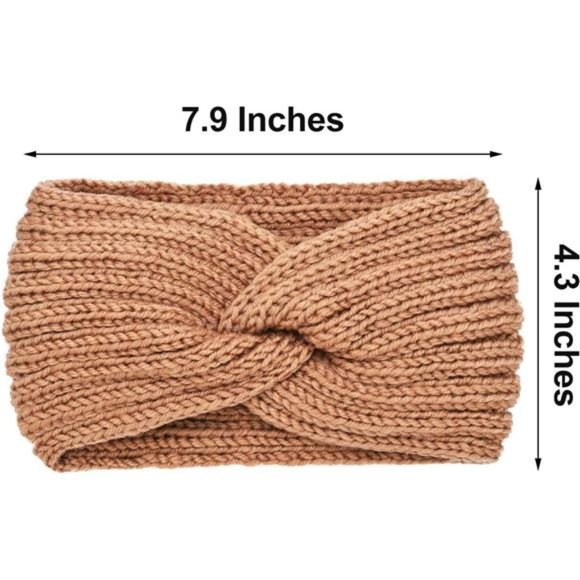 4 Pieces Chunky Knit Headbands Braided Winter Ear Warmers Crochet Head Wraps - Picture 3 of 6
